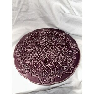 vintage majolica grape‎ plate 9" Purple